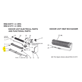 LAMAS UNIDAD INTERIOR MITSUBISHI MSZ-A12YV-E1(WH) 154011+154012