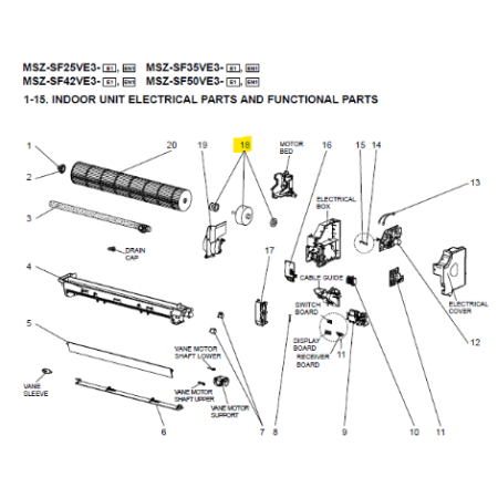 MOTOR VENTILADOR UNIDAD INTERIOR MITSUBISHI ELECTRIC MSZ-SF25VE3-E1 E22H14300 472282