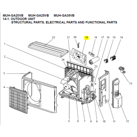 PLACA DE CONTROL UNIDAD EXTERIOR MITSUBISHI ELECTRIC MUH-GA25VB-E1