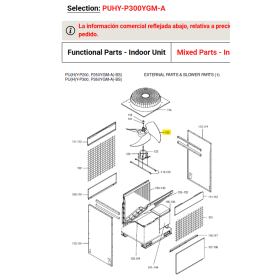 Aspa ventilador unidad exterior MITSUBISHI ELECTRIC PUHY-P300YGM-A R63N78115 191454