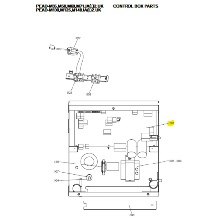 Placa de control unidad interior conductos MITSUBISHI ELECTRIC PEAD-M71JA2.UK S70K15310 605957