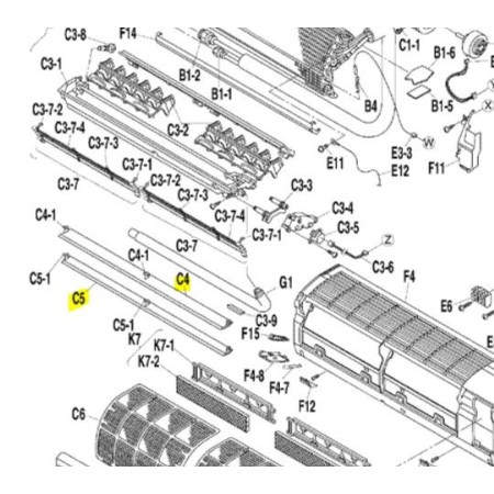 Kit lamas horizontal superior e inferior unidad interior split DAIKIN ATXS25E2V1B