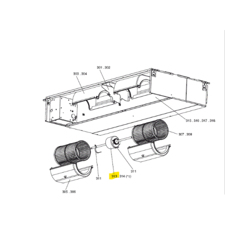 Motor ventilador unidad interior conductos MITSUBISHI ELECTRIC PEAD-M35JA.UK S70E60220