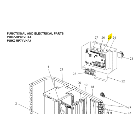 Placa electrónica de control unidad exterior Mitsubishi Electric PUHZ-RP71VHA4 734595