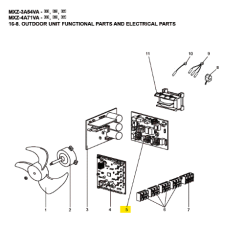 Placa electrónica filtro de ruido unidad exterior MITSUBISHI ELECTRIC MXZ-3A54VA-E5 E228K6444