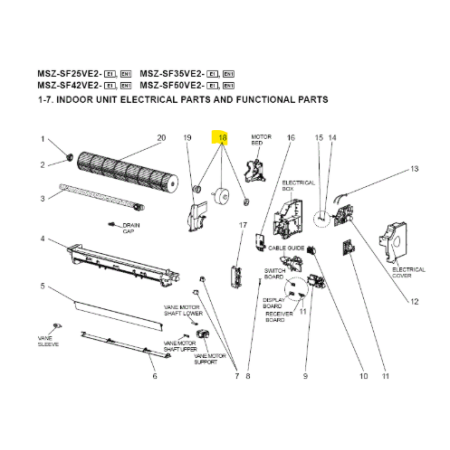Motor ventilador unidad interior MITSUBISHI modelo MSZ-SF35VE2-E1 472282 E22H14300