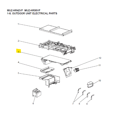 Placa inverter exterior MITSUBISHI ELECTRIC modelo MUZ-HR50VF2-E1 751767