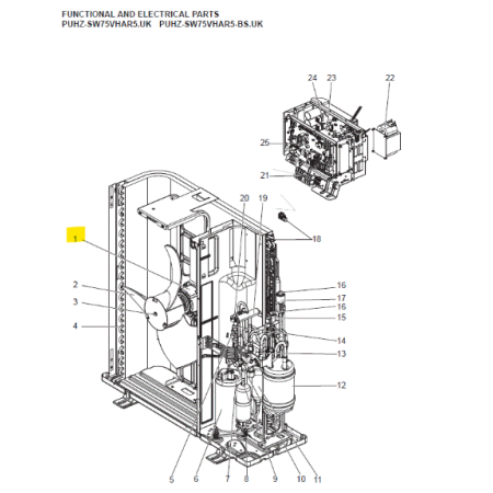 Motor ventilador unidad exterior MITSUBISHI ELECTRIC ECODAN PUHZ-SW75VHAR5.UK S70E15763 290338