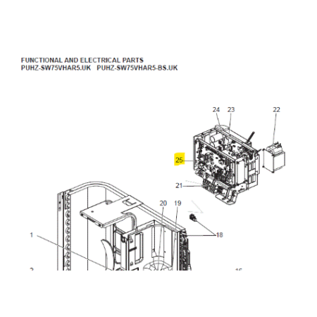 Placa control unidad exterior MITSUBISHI ELECTRIC ECODAN PUHZ-SW75VHAR5.UK S70E49315 290344