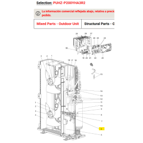SONDA DESCARGA TH4 UNIDAD EXTERIOR PUHZ-P200YHA3R2 R01E90201 735277