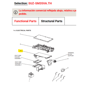 Placa inverter p.c board exterior MITSUBISHI ELECTRIC modelo SUZ-SM35VA.TH E2781G451