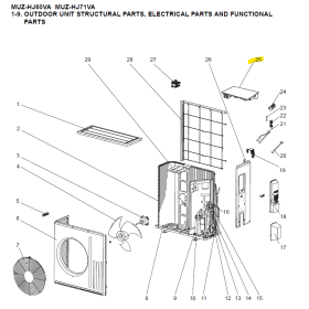 Placa control inverter exterior MITSUBISHI ELECTRIC modelo MUZ-HJ60VA-E2