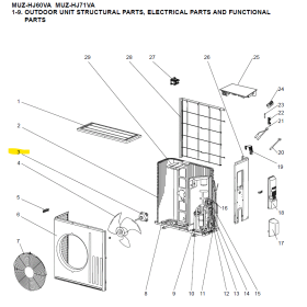 Motor ventilador exterior MITSUBISHI ELECTRIC modelo MUZ-HJ60VA-E2