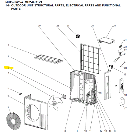 Motor ventilador exterior MITSUBISHI ELECTRIC modelo MUZ-HJ60VA-E2