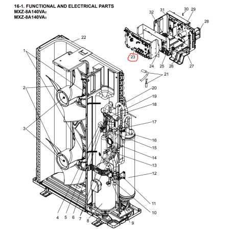 Kit placas unidad exterior MITSUBISHI ELECTRIC modelo MXZ-8A140VA3