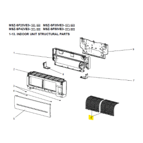 FILTROS DE AIRE UNIDAD INTERIOR MITSUBISHI ELECTRIC MSZ-SF25VE3-E1 E22W74100 473379