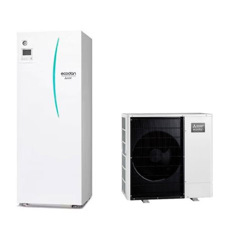 EQUIPO ECODAN MITSUBISHI ELECTRIC SET 140 Y SPLIT ZUBADAN DUO 200 PLUS (PUZ-SHWM140YAA1G-E1 + ERST20F-VM2F-M)