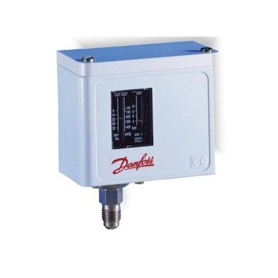 PRESOSTATO "DANFOSS". REARME: MANUAL. ALTA 1/4" SAE. ESCALA EN BAR: REGUL. 8 A 32. DIFER. FIJO 3.