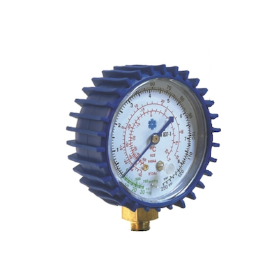 Manómetro de baja presión de Ø 80 mm amortiguado sin glicerina 125-P/2 azul