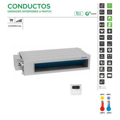 AIRE ACOND. GREE CONDUCTOS U-MATCH 30 R32 7310 FRIG/H 7568 KCAL/H A++