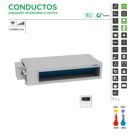 AIRE ACONDICIONADO GREE CONDUCTOS U-MATCH 60 CDT 13760 FRIG/H TRIFÁSICO