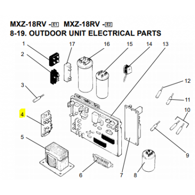 Placa modulo de potencia exterior MXZ-18RV-E1/E2 56650 M21V47443